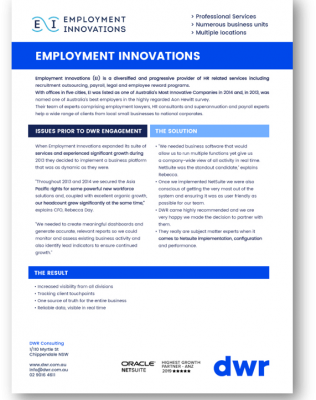 Employment Innovations Case Study DWR